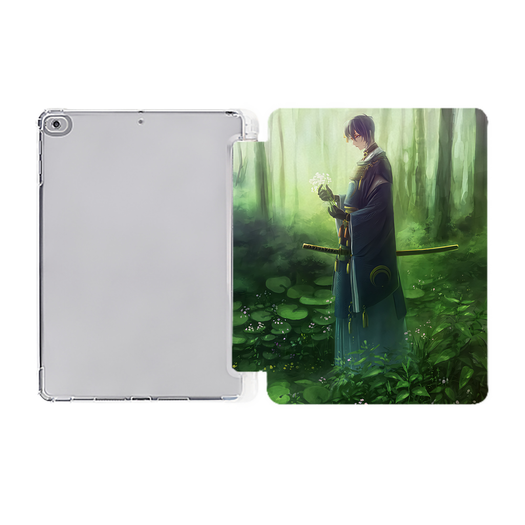 （画像用） 刀剣乱舞 Touken Ranbu IPad ケース ペン収納付き 三つ折りスタンド PUレザー×シリコン 対応機種9.5/10.5/10.9インチ